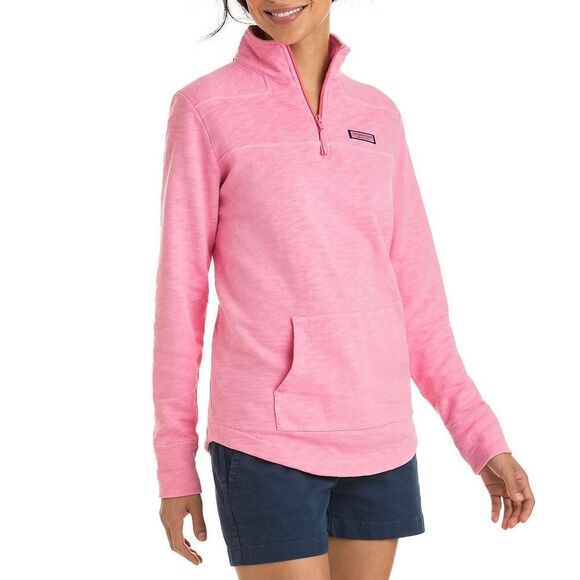 Vineyard Vines Tops - Vineyard Vines Pink Quarter Zip Cotton Pullover Sweater Women's size XS